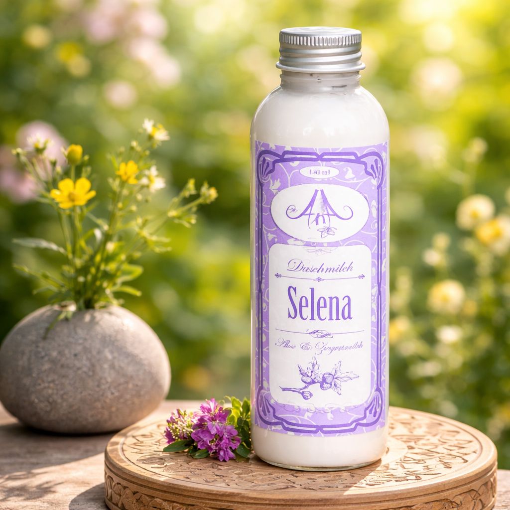 Gel de duș cu Aloe Vera și lapte de capră (Vanilie-Smochine) Selena 150ml, AnA Naturfarm
