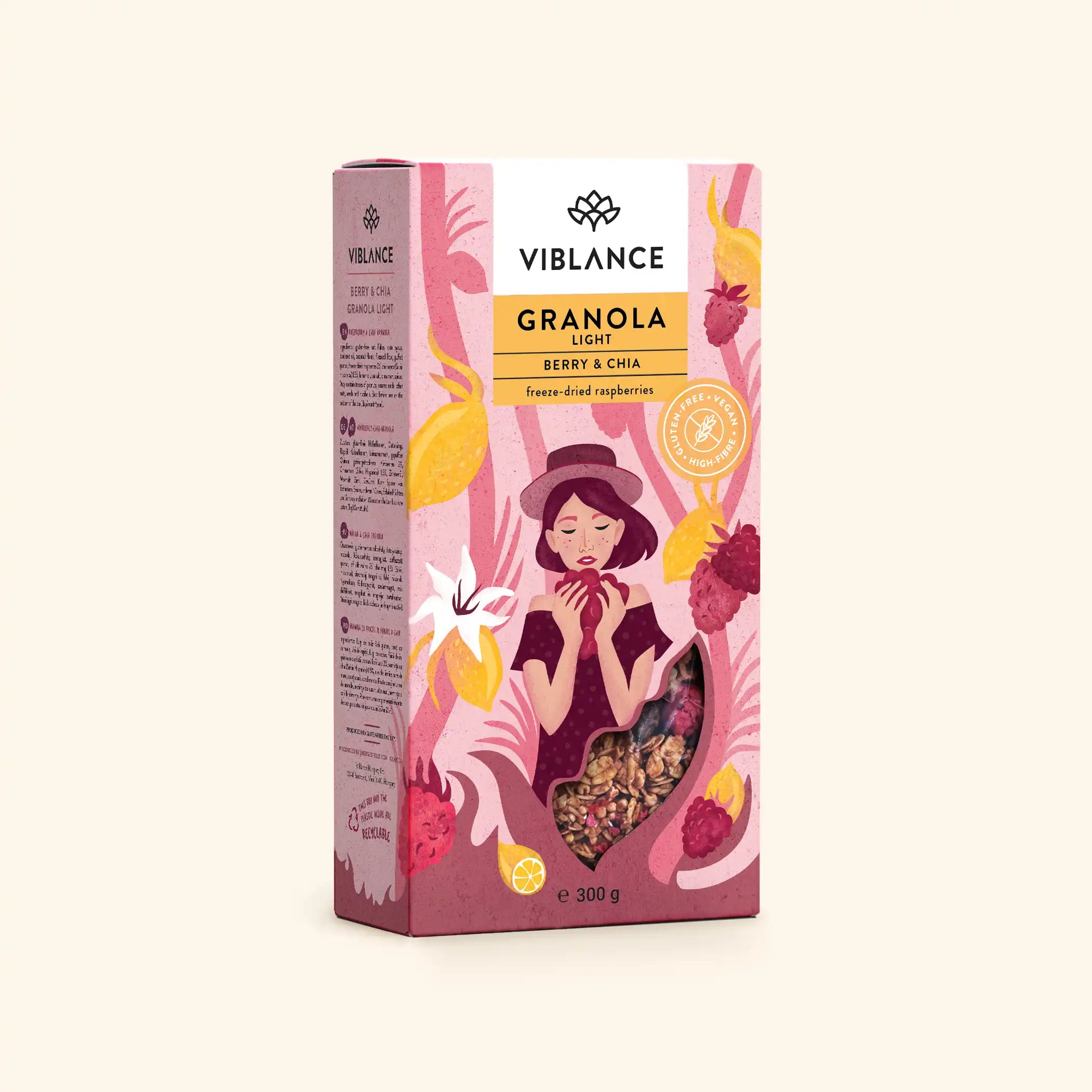 Granola Light Crocant Zmeură și Chia - Fără Gluten, 300g Viblance