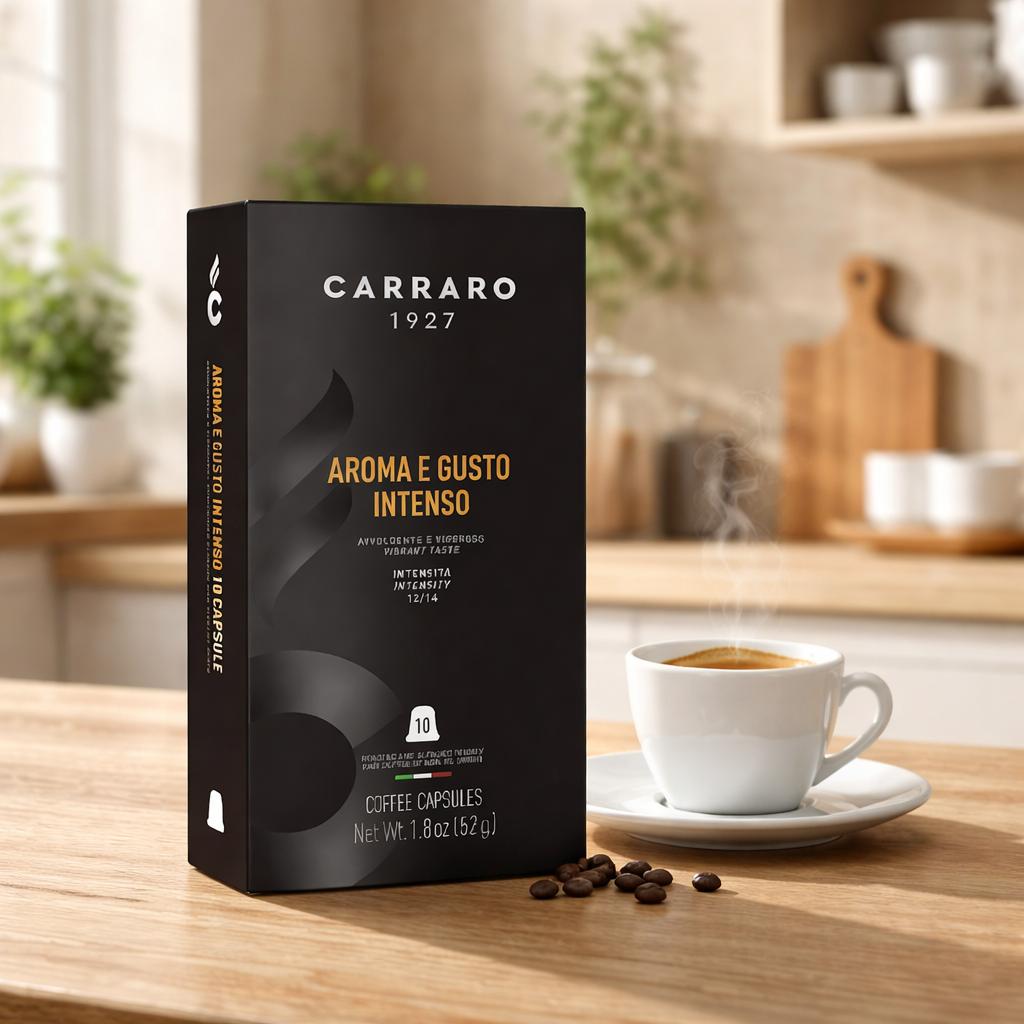 Capsule de Cafea Aroma E Gusto Intenso Premium (Nespresso compatibile)- 10 caps. - Carraro