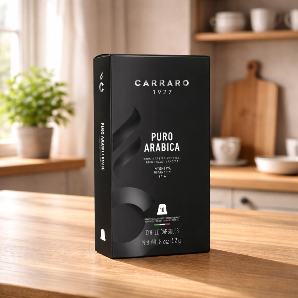Capsule de Cafea Puro Arabica Premium (Nespresso compatibile) - 10 caps. - Carraro