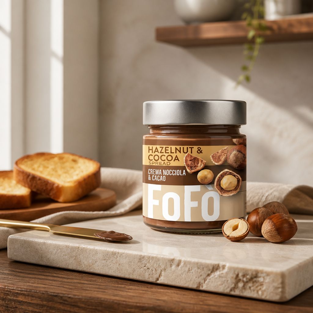 Cremă de alune de pădure și cacao 18% FoFò