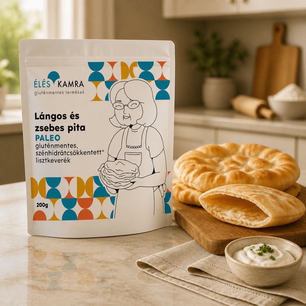 Amestec de făină pentru langoși și pita cu buzunare, cu conținut redus de carbohidrați 200g, Éléskamra