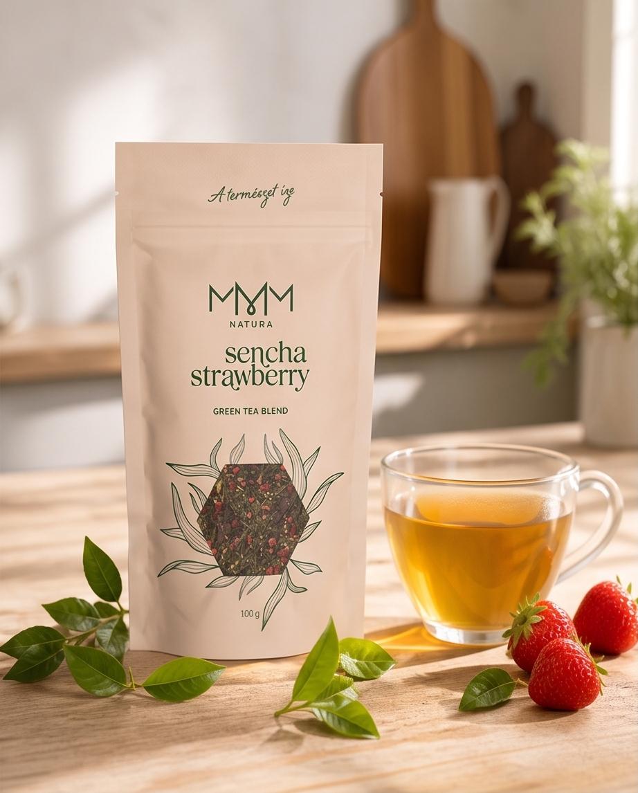 Sencha Strawberry, Ceai Verde 100g