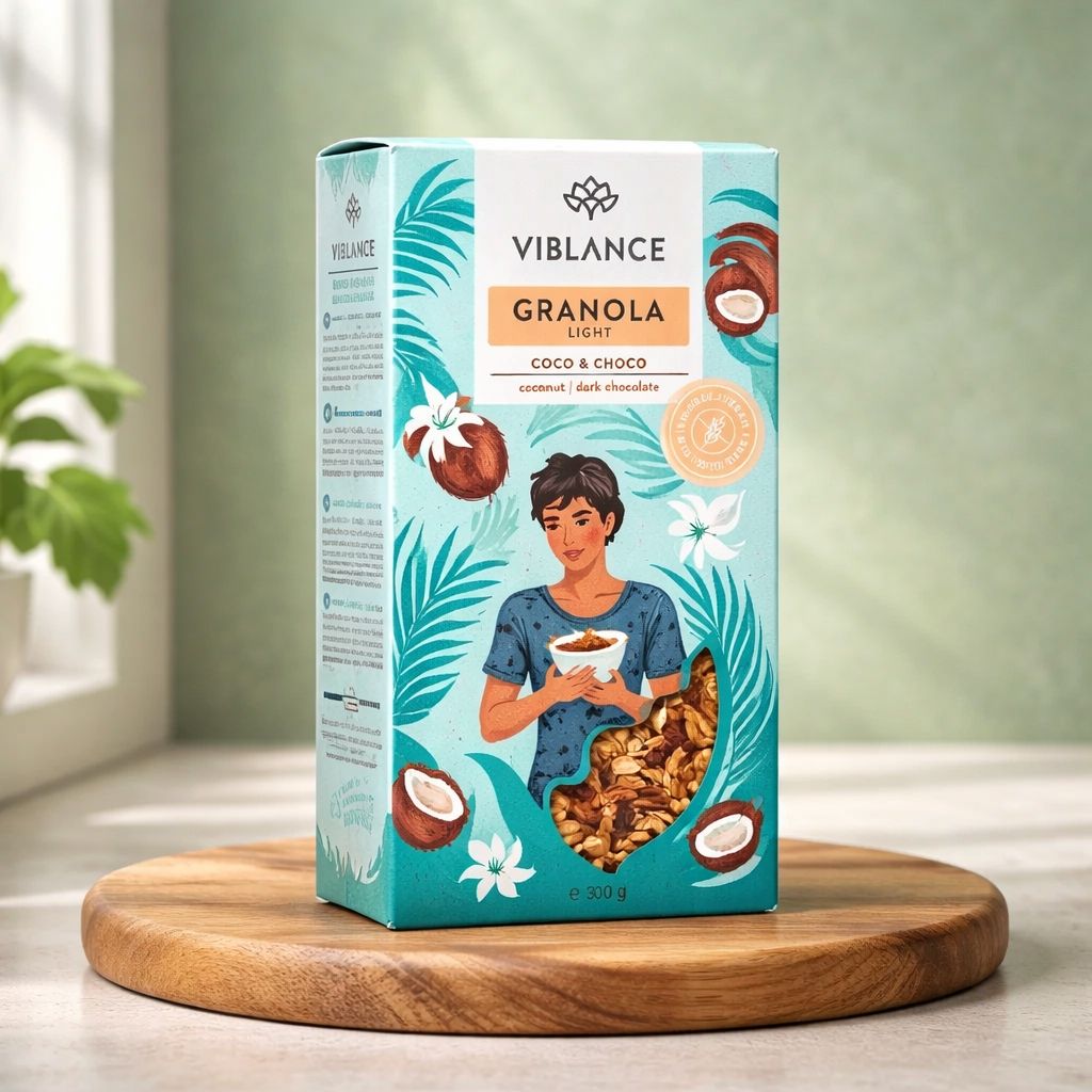 Granola Light Crocant Coco & Choco - Fără Gluten , 300g Viblance